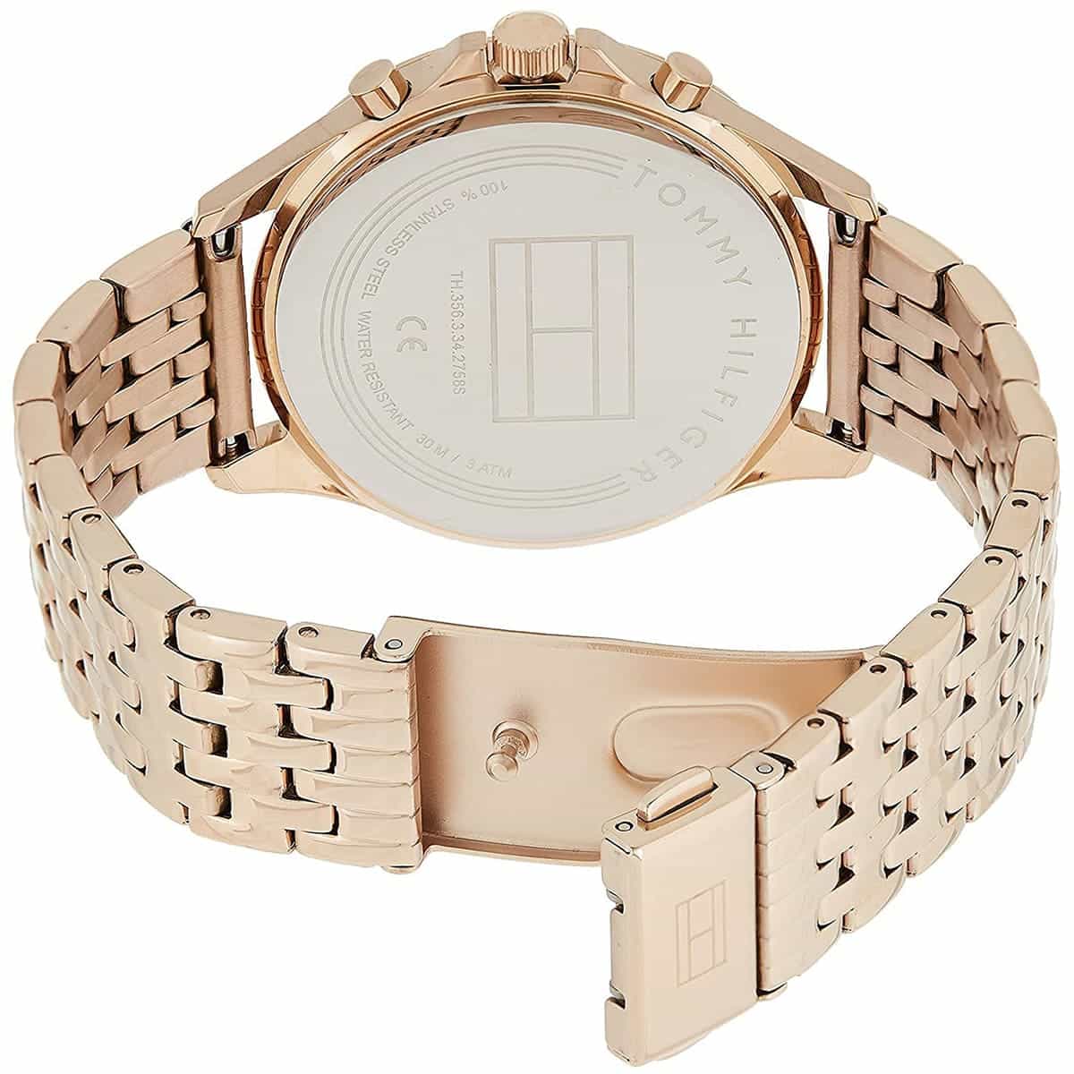 Tommy Hilfiger Ari 1781978 38mm Women's Multi-Function Watch – Off-White Sunray & Rose Gold Stainless Steel Bracelet