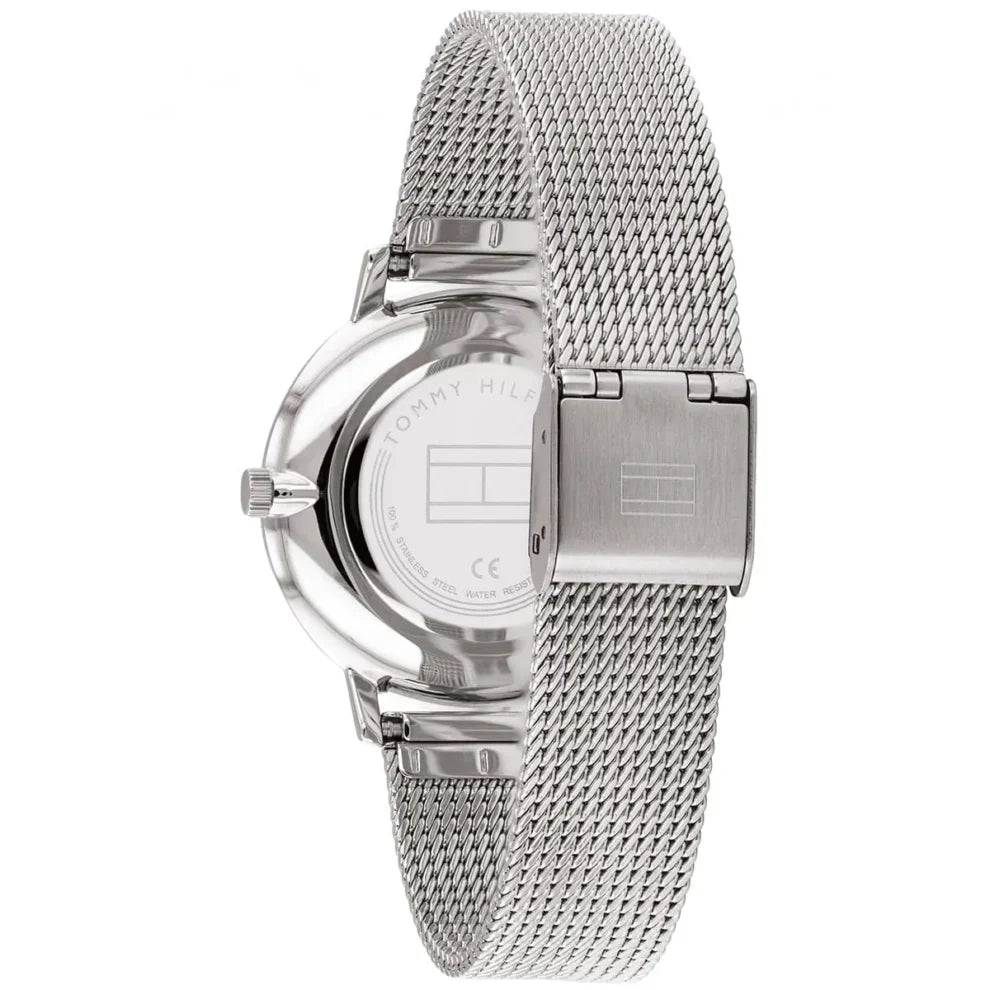 Tommy Hilfiger Pippa 1782149 35mm Women's Quartz Watch – Navy Blue Sunray & Silver Stainless Steel Mesh Bracelet