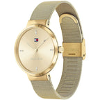 Tommy Hilfiger Liberty 1782217 35mm Women's Quartz Watch – Gold Sunray & Gold Stainless Steel Mesh Bracelet
