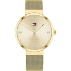 Tommy Hilfiger Liberty 1782217 35mm Women's Quartz Watch – Gold Sunray & Gold Stainless Steel Mesh Bracelet