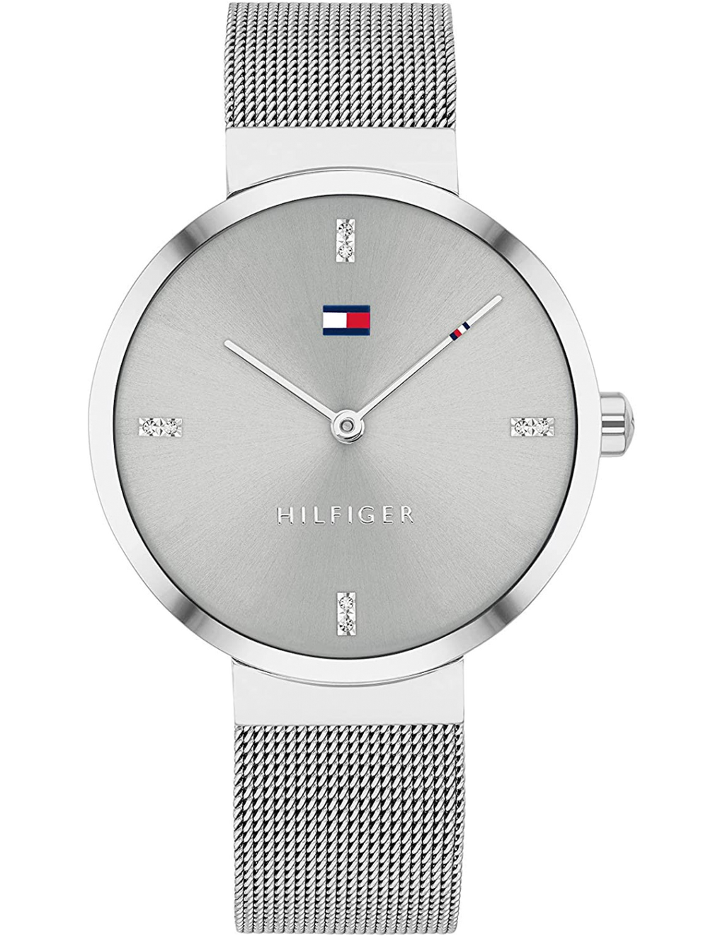 Tommy Hilfiger Liberty 1782220 35mm Women's Quartz Watch – Silver Sunray & Silver Stainless Steel Mesh Bracelet