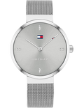 Tommy Hilfiger Liberty 1782220 35mm Women's Quartz Watch – Silver Sunray & Silver Stainless Steel Mesh Bracelet
