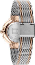 Tommy Hilfiger Liberty 1782221 35mm Women's Quartz Watch – Silver Sunray & Two-Tone Stainless Steel Mesh Bracelet