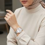 Tommy Hilfiger Liberty 1782221 35mm Women's Quartz Watch – Silver Sunray & Two-Tone Stainless Steel Mesh Bracelet