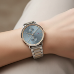 Tommy Hilfiger Jenna 1782298 38mm Women's Multi-Function Watch – Blue Sunray & Two-Tone Stainless Steel Bracelet