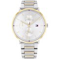 Tommy Hilfiger Jenna 1782299 40mm Women's Multi-Function Watch – Silver Sunray & Two-Tone Stainless Steel Bracelet