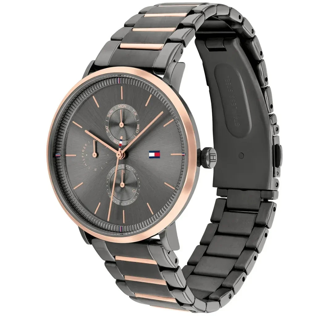 Tommy Hilfiger Jenna 1782300 38mm Women's Multi-Function Watch – Grey Sunray & Two-Tone Stainless Steel Bracelet