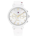 Tommy Hilfiger Ivy 1782342 38mm Women's Multi-Function Watch – White Sunray & White Rubber Strap