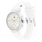 Tommy Hilfiger Ivy 1782342 38mm Women's Multi-Function Watch – White Sunray & White Rubber Strap