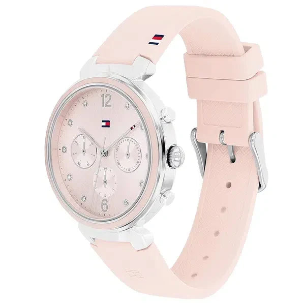 Tommy Hilfiger Lori 1782343 38mm Women's Quartz Watch – Pink Sunray & Pink Rubber Strap