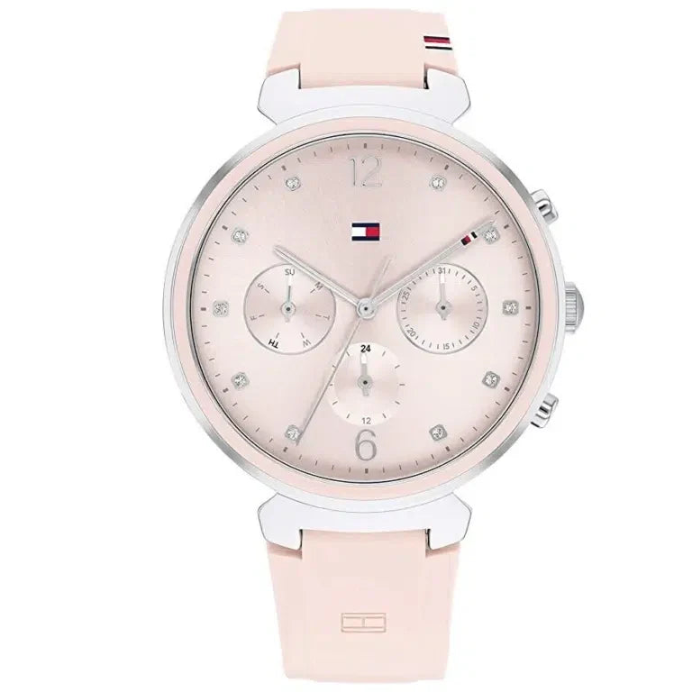 Tommy Hilfiger Lori 1782343 38mm Women's Quartz Watch – Pink Sunray & Pink Rubber Strap