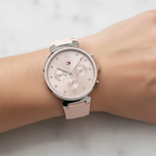 Tommy Hilfiger Lori 1782343 38mm Women's Quartz Watch – Pink Sunray & Pink Rubber Strap