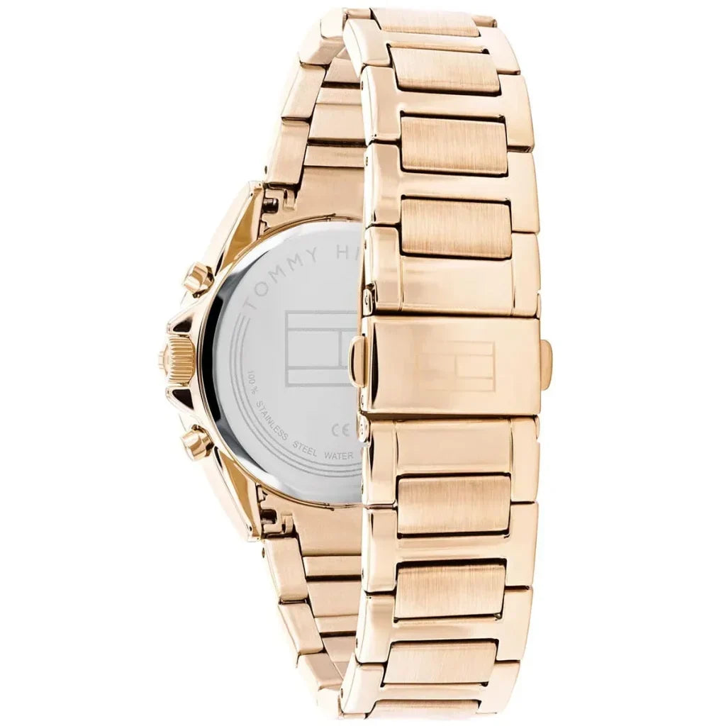 Tommy Hilfiger Kennedy 1782386 38mm Women's Multi-Function Watch – Blue Sunray & Rose Gold Stainless Steel Bracelet