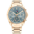Tommy Hilfiger Kennedy 1782386 38mm Women's Multi-Function Watch – Blue Sunray & Rose Gold Stainless Steel Bracelet
