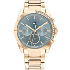 Tommy Hilfiger Kennedy 1782386 38mm Women's Multi-Function Watch – Blue Sunray & Rose Gold Stainless Steel Bracelet