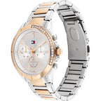 Tommy Hilfiger Kennedy 1782387 38mm Women's Multi-Function Watch – Silver Sunray & Two-Tone Stainless Steel Bracelet