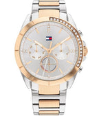 Tommy Hilfiger Kennedy 1782387 38mm Women's Multi-Function Watch – Silver Sunray & Two-Tone Stainless Steel Bracelet