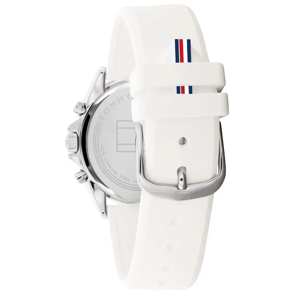 Tommy Hilfiger Kennedy 1782388 38mm Women's Multi-Function Watch – White & White Rubber Strap