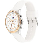 Tommy Hilfiger Kennedy 1782388 38mm Women's Multi-Function Watch – White & White Rubber Strap