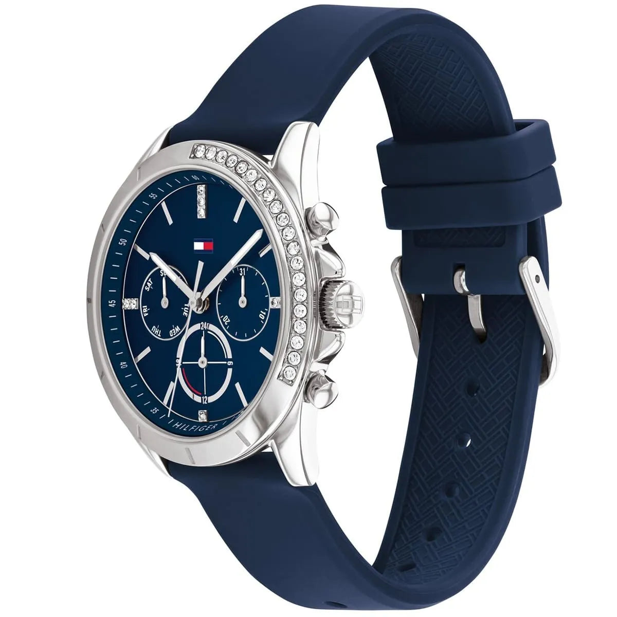 Tommy Hilfiger Kennedy 1782389 38mm Women's Multi-Function Watch – Navy Blue & Navy Blue Rubber Strap