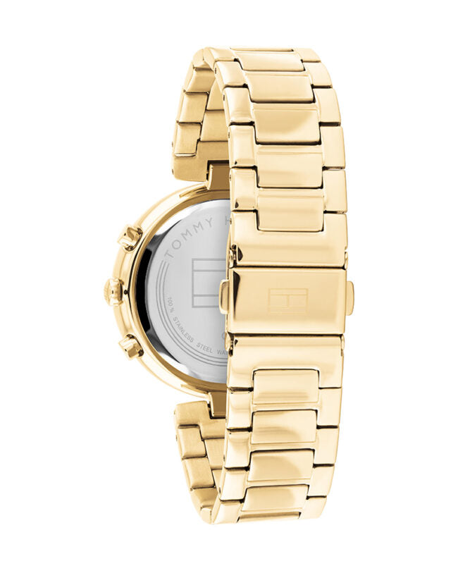 Tommy Hilfiger Kennedy 1782392 38mm Women's Multi-Function Watch – Gold Sunray & Gold Stainless Steel Bracelet