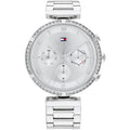 Tommy Hilfiger Luna 1782393 38mm Women's Multi-Function Watch – Silver Sunray & Silver Stainless Steel Bracelet