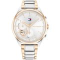 Tommy Hilfiger Quinn 1782415 38mm Women's Quartz Watch – Silver Semi-Skeleton & Two-Tone Stainless Steel Bracelet