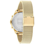 Tommy Hilfiger Lori 1782417 38mm Women's Multi-Function Watch – Champagne Sunray & Gold Stainless Steel Mesh Bracelet