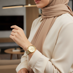 Tommy Hilfiger Lori 1782417 38mm Women's Multi-Function Watch – Champagne Sunray & Gold Stainless Steel Mesh Bracelet