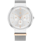 Tommy Hilfiger Lidia 1782537 40mm Women's Multi-Function Watch – Silver Sunray & Silver Stainless Steel Mesh Bracelet