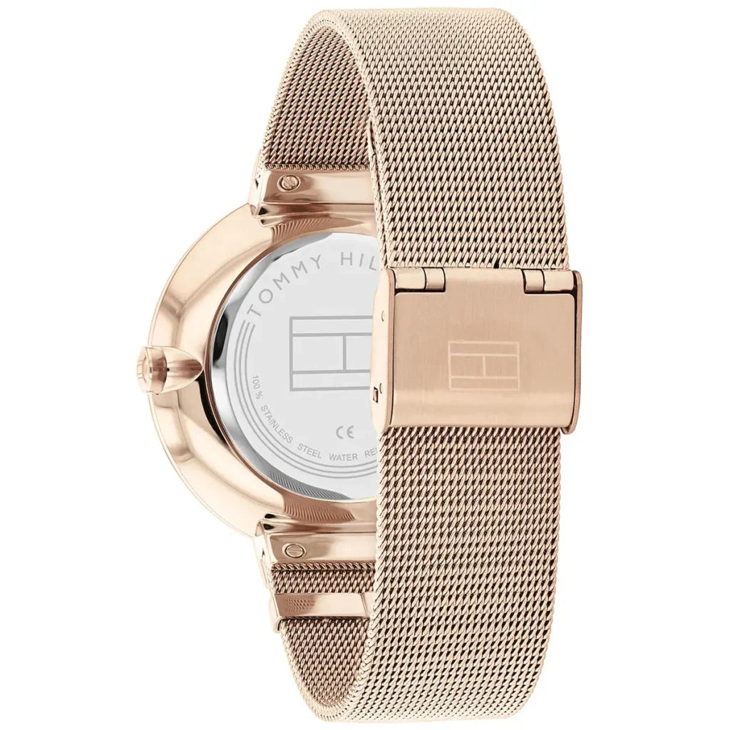 Tommy Hilfiger Lidia 1782538 40mm Women's Multi-Function Watch – Rose Gold Sunray & Rose Gold Stainless Steel Mesh Bracelet
