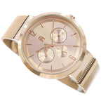 Tommy Hilfiger Lidia 1782538 40mm Women's Multi-Function Watch – Rose Gold Sunray & Rose Gold Stainless Steel Mesh Bracelet