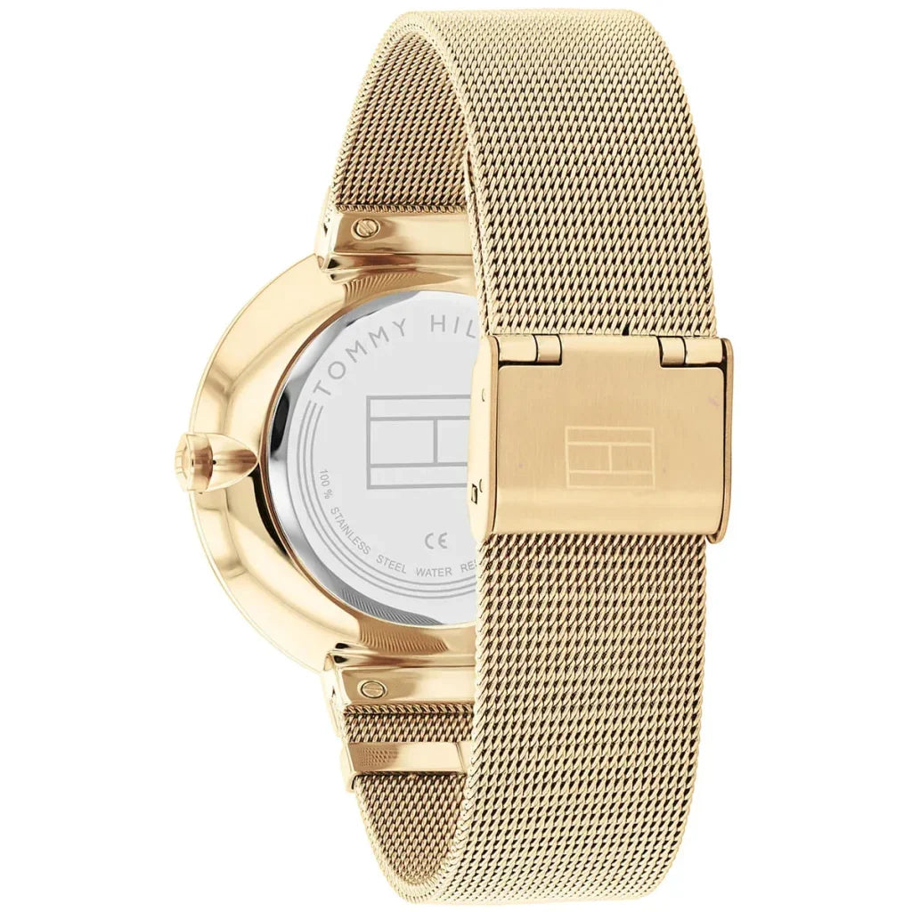 Tommy Hilfiger Lidia 1782539 40mm Women's Multi-Function Watch – Gold Sunray & Gold Stainless Steel Mesh Bracelet