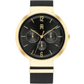 Tommy Hilfiger Lidia 1782540 40mm Women's Multi-Function Watch – Black Sunray & Black Stainless Steel Mesh Bracelet