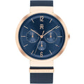 Tommy Hilfiger Lidia 1782541 40mm Women's Multi-Function Watch – Blue Sunray & Blue Stainless Steel Mesh Bracelet