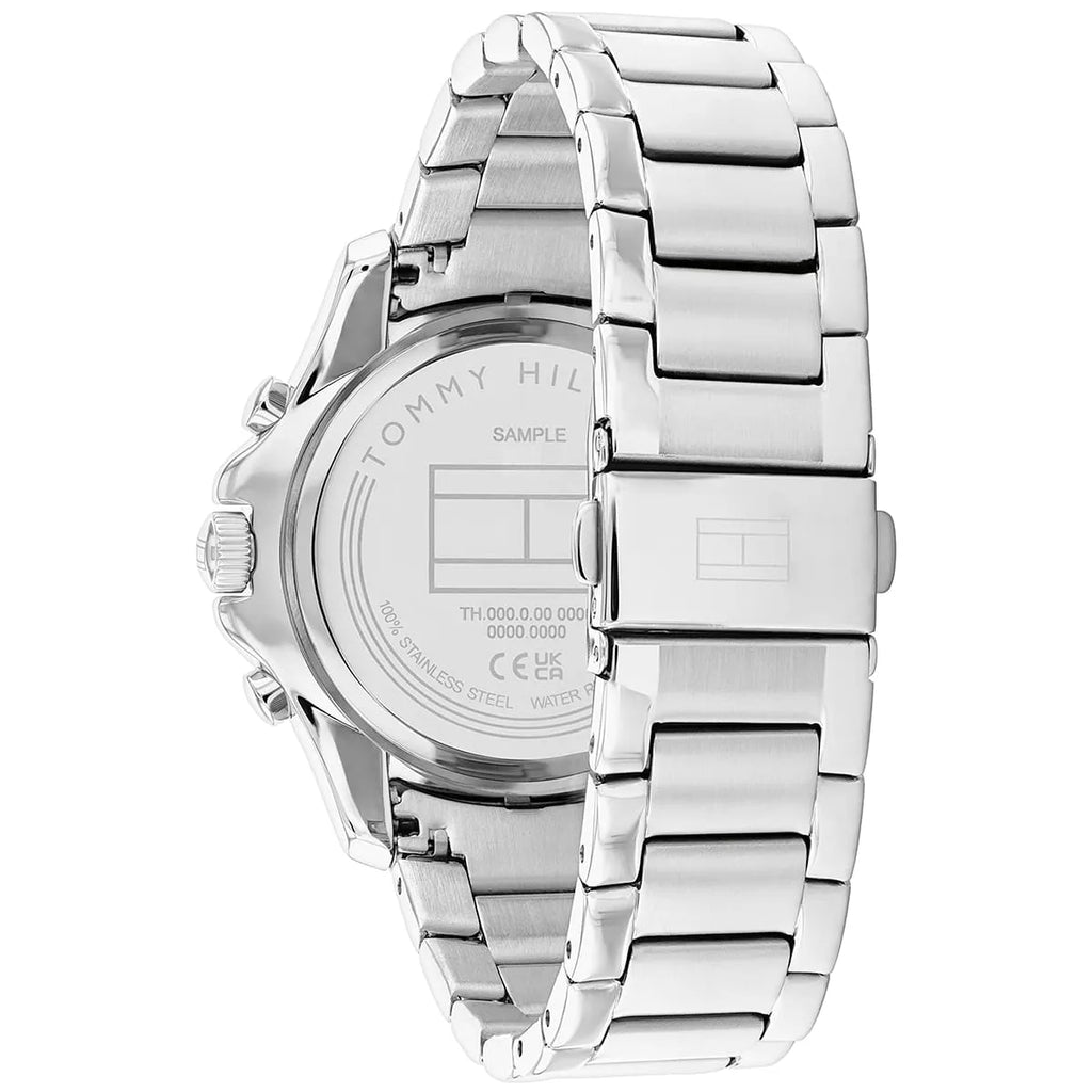 Tommy Hilfiger Lori 1782569 36mm Women's Quartz Watch – Blue Monogram & Silver Stainless Steel Bracelet