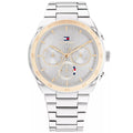 Tommy Hilfiger Tea 1782573 35mm Women's Multi-Function Watch – Silver Wavy & Two-Tone Stainless Steel Bracelet