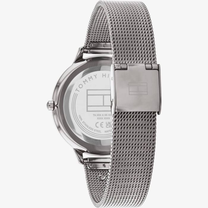 Tommy Hilfiger Tea 1782587 Women's Quartz Watch – Grey & Gunmetal Stainless Steel Mesh Bracelet