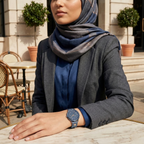 Tommy Hilfiger Iris 1782589 36mm Women's Quartz Watch – Slate Blue Monogram & Slate Blue Stainless Steel Mesh Bracelet