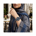 Tommy Hilfiger Iris 1782589 36mm Women's Quartz Watch – Slate Blue Monogram & Slate Blue Stainless Steel Mesh Bracelet