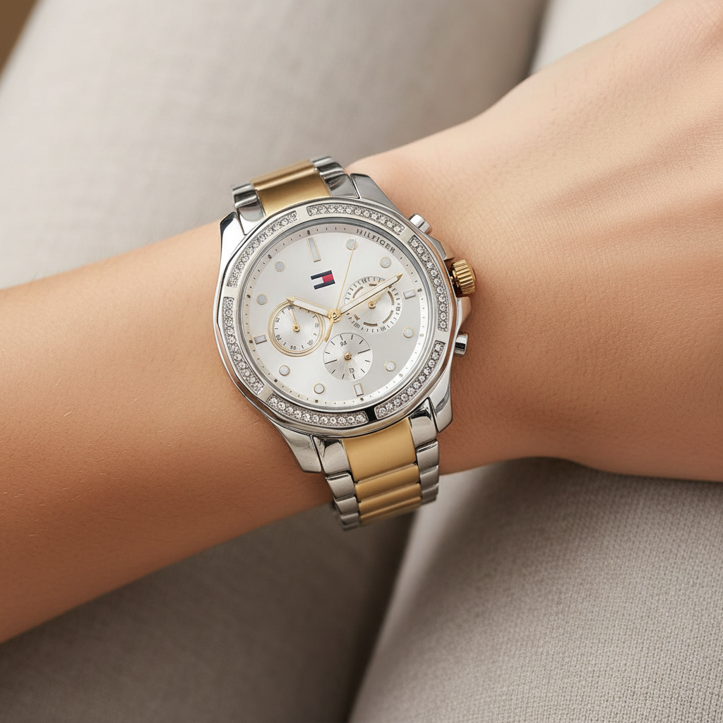 Tommy Hilfiger Brooklyn 1782615 38mm Women's Multi-Function Watch – Silver & Two-Tone Stainless Steel Bracelet