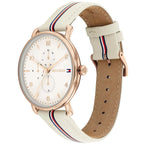 Tommy Hilfiger Lily 1782659 38mm Women's Multi-Function Watch – Beige & Beige Genuine Leather Strap