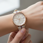 Tommy Hilfiger Lily 1782659 38mm Women's Multi-Function Watch – Beige & Beige Genuine Leather Strap