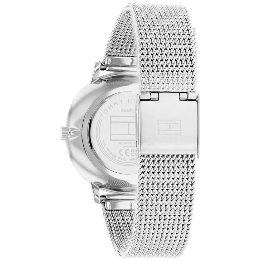 Tommy Hilfiger Pippa 1782667 35mm Women's Quartz Watch – White Sunray & Silver Stainless Steel Mesh Bracelet