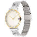 Tommy Hilfiger Pippa 1782667 35mm Women's Quartz Watch – White Sunray & Silver Stainless Steel Mesh Bracelet