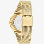 Tommy Hilfiger Pippa 1782668 35mm Women's Quartz Watch – Green Sunray & Gold Stainless Steel Mesh Bracelet