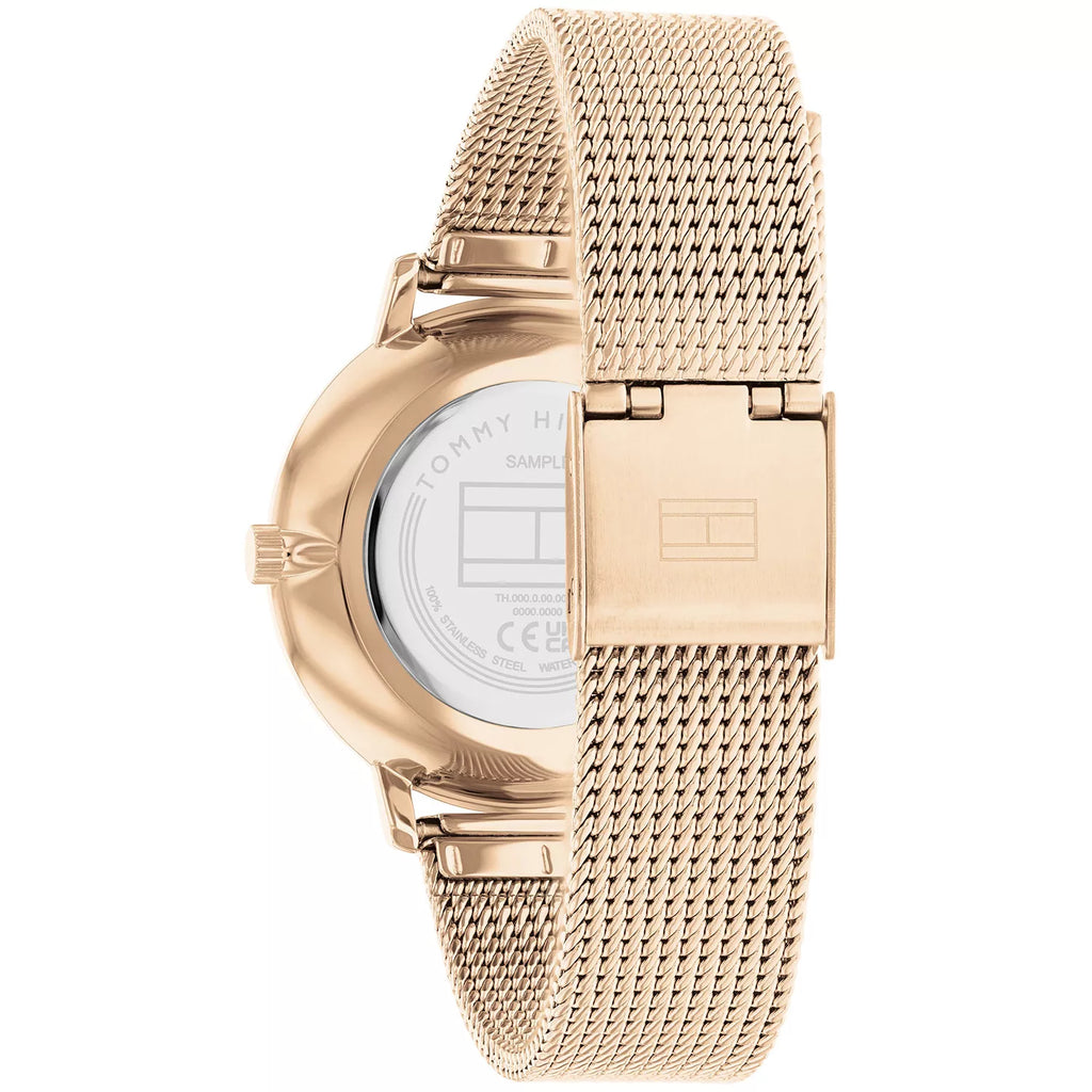 Tommy Hilfiger Pippa 1782669 35mm Women's Quartz Watch – Grey Sunray & Rose Gold Stainless Steel Mesh Bracelet