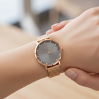 Tommy Hilfiger Pippa 1782669 35mm Women's Quartz Watch – Grey Sunray & Rose Gold Stainless Steel Mesh Bracelet