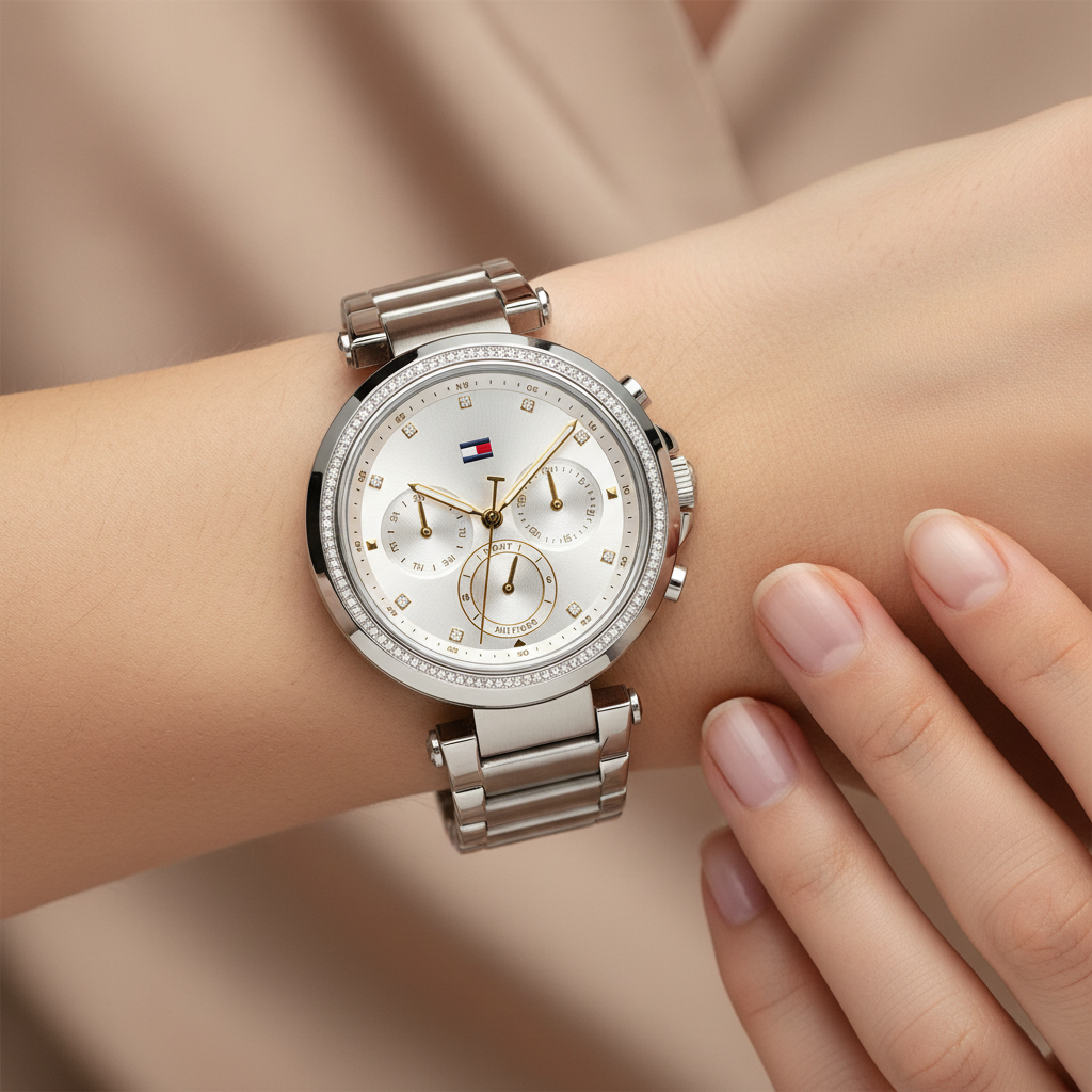 Tommy Hilfiger Emily 1782701 38mm Women's Multi-Function Watch – Silver & Silver Stainless Steel Bracelet