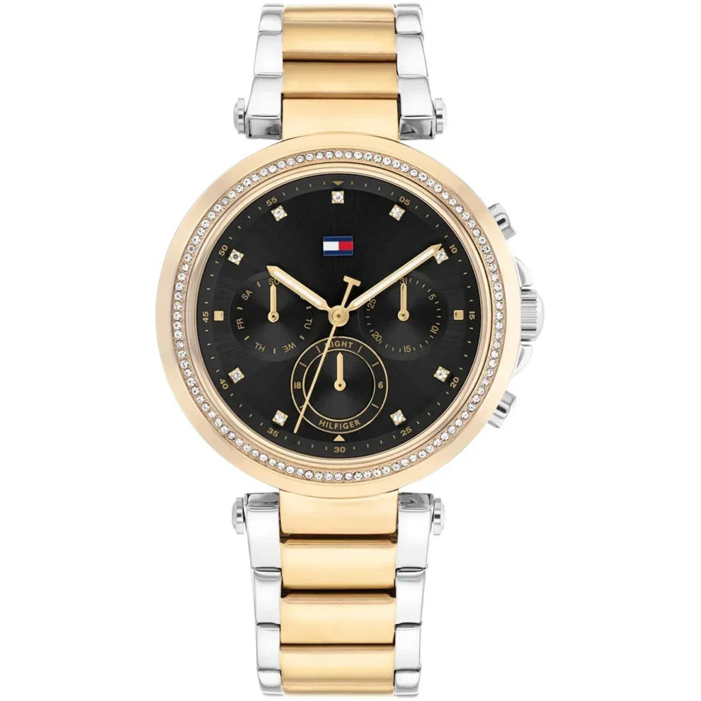 Tommy Hilfiger Emily 1782702 38mm Women's Multi-Function Watch – Black & Two-Tone Stainless Steel Bracelet